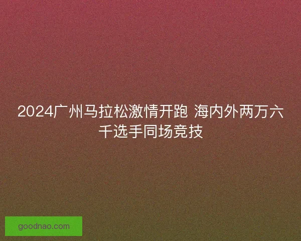 2024广州马拉松激情开跑 海内外两万六千选手同场竞技